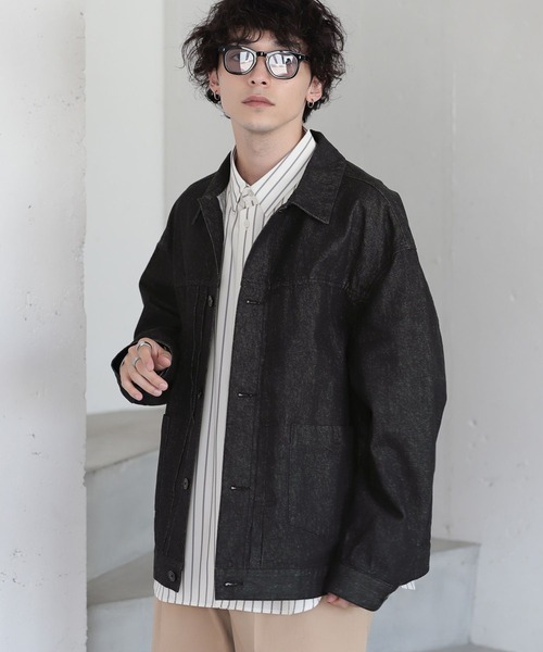 RAGEBLUE(レイジブルー)の「BLUEVER/デニムライクトラッカージャケット(デニムジャケット・メンズ・ブラック/ネイビー・MEDIUM/LARGE)」の12枚目の写真