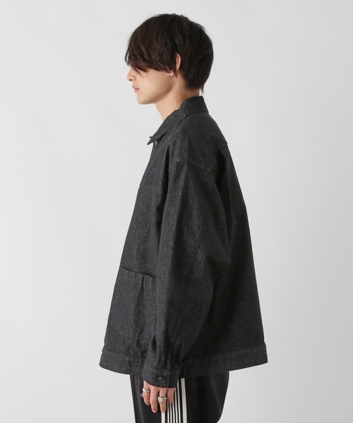 RAGEBLUE(レイジブルー)の「BLUEVER/デニムライクトラッカージャケット(デニムジャケット・メンズ・ブラック/ネイビー・MEDIUM/LARGE)」の22枚目の写真