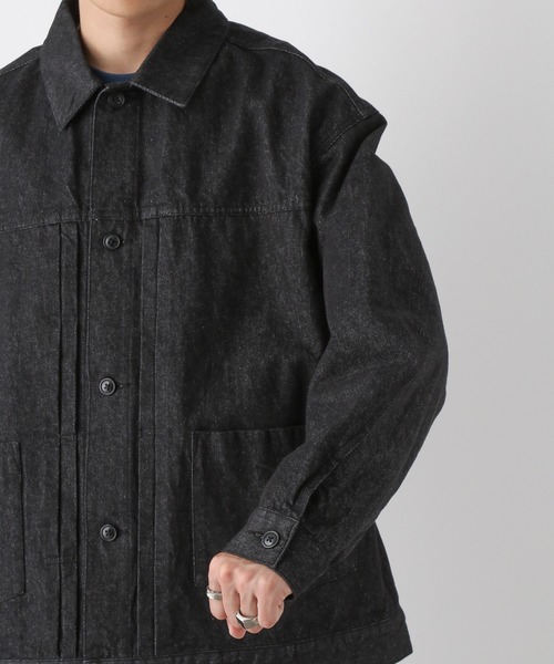 RAGEBLUE(レイジブルー)の「BLUEVER/デニムライクトラッカージャケット(デニムジャケット・メンズ・ブラック/ネイビー・MEDIUM/LARGE)」の18枚目の写真