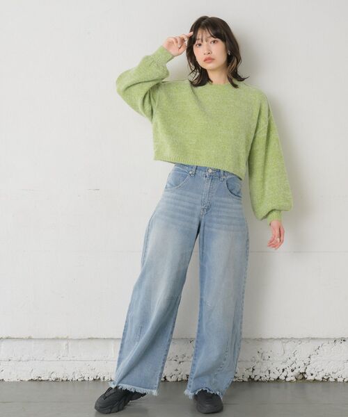 RETRO GIRL(レトロガール)の「シャギーMIXニットPO(ニット/セーター・レディース・ブルー/ホワイト/グリーン/オレンジ・FREE)」の17枚目の写真