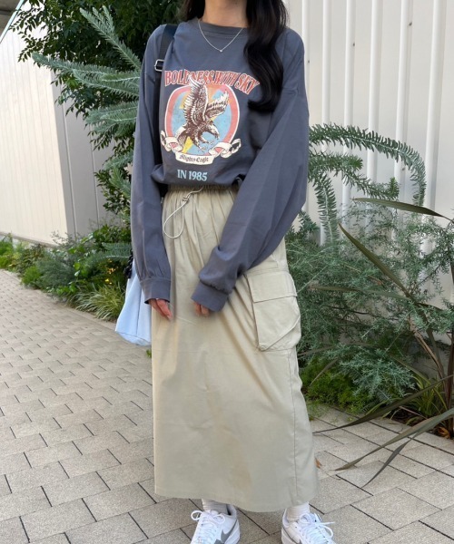 nemne store(ネンネストア)の「【低身長サイズあり】アソートラグランプリントロンT(Tシャツ/カットソー・レディース・スミクロ/クリーム/ブラック/オートミール/ネイビー・MEDIUM/SMALL)」の18枚目の写真