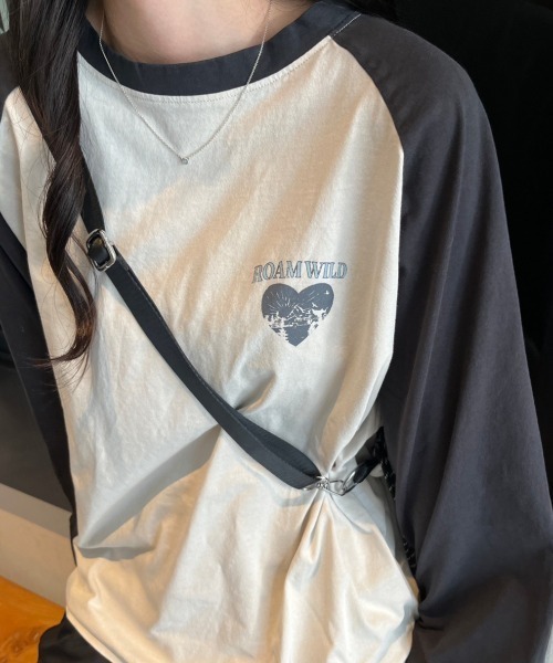 nemne store(ネンネストア)の「【低身長サイズあり】アソートラグランプリントロンT(Tシャツ/カットソー・レディース・スミクロ/クリーム/ブラック/オートミール/ネイビー・MEDIUM/SMALL)」の11枚目の写真