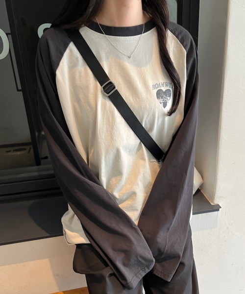 nemne store(ネンネストア)の「【低身長サイズあり】アソートラグランプリントロンT(Tシャツ/カットソー・レディース・スミクロ/クリーム/ブラック/オートミール/ネイビー・MEDIUM/SMALL)」の8枚目の写真