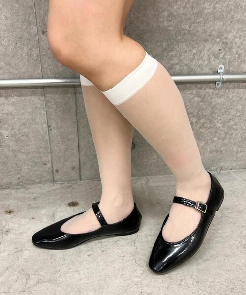 PHILLY（フィリー）の「【PHILLY】シアーハイソックス（ソックス/靴下・レディース・ブラック/アイボリー/ホワイト・FREE）」の8枚目の写真