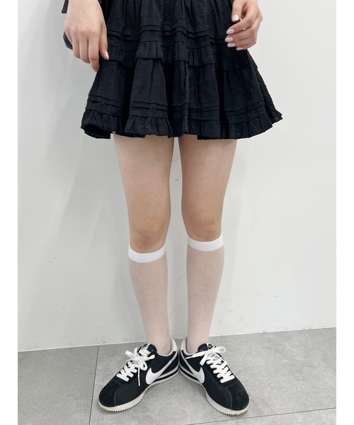 PHILLY（フィリー）の「【PHILLY】シアーハイソックス（ソックス/靴下・レディース・ブラック/アイボリー/ホワイト・FREE）」の2枚目の写真