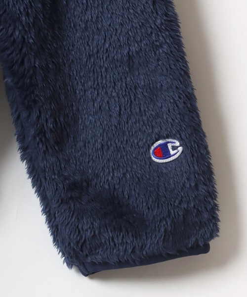 Champion(チャンピオン)の「Champion/チャンピオン Sherpa Fleece Snap Jacket/シェルパフリース ロゴ ワンポイント刺繍 スナップ ノーカラージャケット/ボアジャケット/ブルゾン レディース(ノーカラージャケット・レディース・ネイビー/オフホワイト/ブルー/ブラック・M/L)」の12枚目の写真