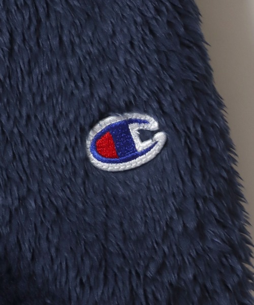 Champion(チャンピオン)の「Champion/チャンピオン Sherpa Fleece Snap Jacket/シェルパフリース ロゴ ワンポイント刺繍 スナップ ノーカラージャケット/ボアジャケット/ブルゾン レディース(ノーカラージャケット・レディース・ネイビー/オフホワイト/ブルー/ブラック・M/L)」の13枚目の写真