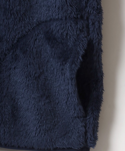 Champion(チャンピオン)の「Champion/チャンピオン Sherpa Fleece Snap Jacket/シェルパフリース ロゴ ワンポイント刺繍 スナップ ノーカラージャケット/ボアジャケット/ブルゾン レディース(ノーカラージャケット・レディース・ネイビー/オフホワイト/ブルー/ブラック・M/L)」の15枚目の写真