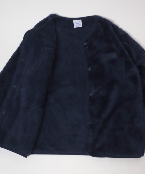 Champion(チャンピオン)の「Champion/チャンピオン Sherpa Fleece Snap Jacket/シェルパフリース ロゴ ワンポイント刺繍 スナップ ノーカラージャケット/ボアジャケット/ブルゾン レディース(ノーカラージャケット・レディース・ネイビー/オフホワイト/ブルー/ブラック・M/L)」の16枚目の写真