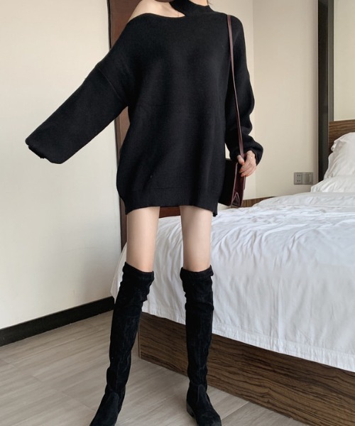 gossip！ロサンゼルス（ゴシップロサンゼルス）の「ワンショルダーカットアウトニット（ニット/セーター・レディース・グレー/ブラウン/オフホワイト/ブラック・FREE）」の20枚目の写真