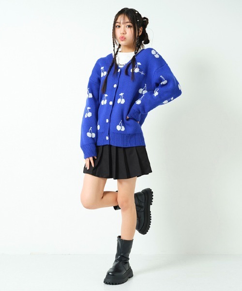 by LOVEiT（バイラビット）の「チェリー柄カーディガン（カーディガン/ボレロ・キッズ・ブルー/ブラック/グレー/ピンク・150cm/160cm/140cm/120cm/130cm）」の8枚目の写真
