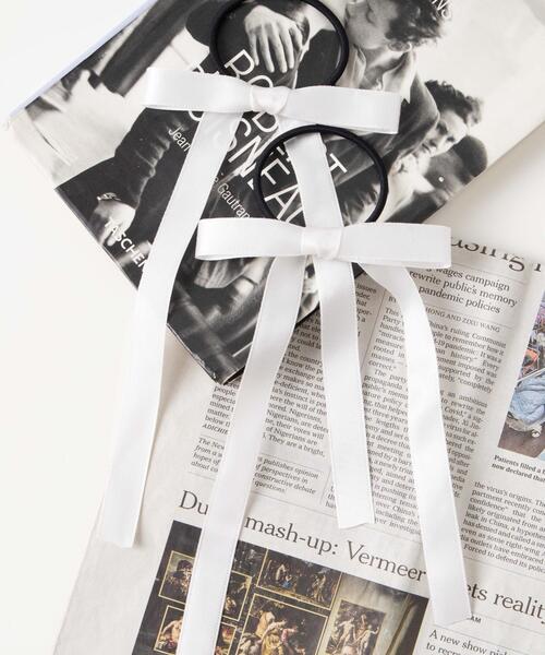 WEGO（ウィゴー）の「WEGO/【2点セット】ロングリボンゴム（ヘアゴム・レディース・ブラウン/ピンク/ブラック/ワイン/オフホワイト/サックスブルー/ブラック系その他/その他2/その他1/その他3/その他4/グレー系その他2/グリーン系その他2/レッド系その他2・FREE）」の2枚目の写真