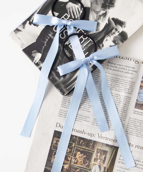 WEGO（ウィゴー）の「WEGO/【2点セット】ロングリボンゴム（ヘアゴム・レディース・ブラウン/ピンク/ブラック/ワイン/オフホワイト/サックスブルー/ブラック系その他/その他2/その他1/その他3/その他4/グレー系その他2/グリーン系その他2/レッド系その他2・FREE）」の7枚目の写真