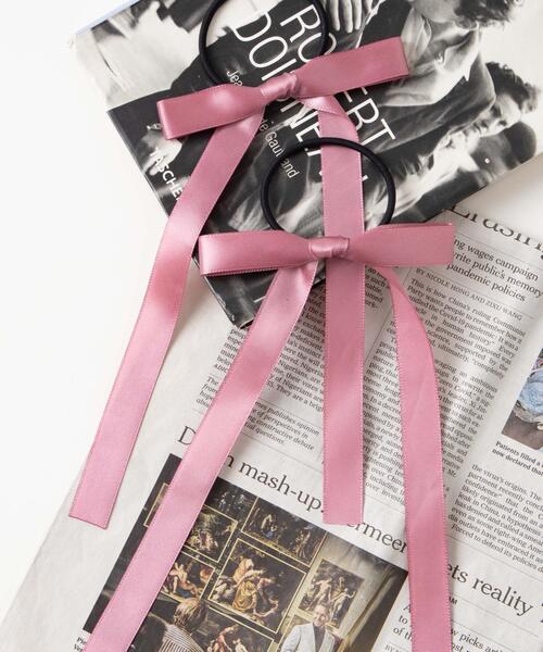 WEGO（ウィゴー）の「WEGO/【2点セット】ロングリボンゴム（ヘアゴム・レディース・ブラウン/ピンク/ブラック/ワイン/オフホワイト/サックスブルー/ブラック系その他/その他2/その他1/その他3/その他4/グレー系その他2/グリーン系その他2/レッド系その他2・FREE）」の8枚目の写真