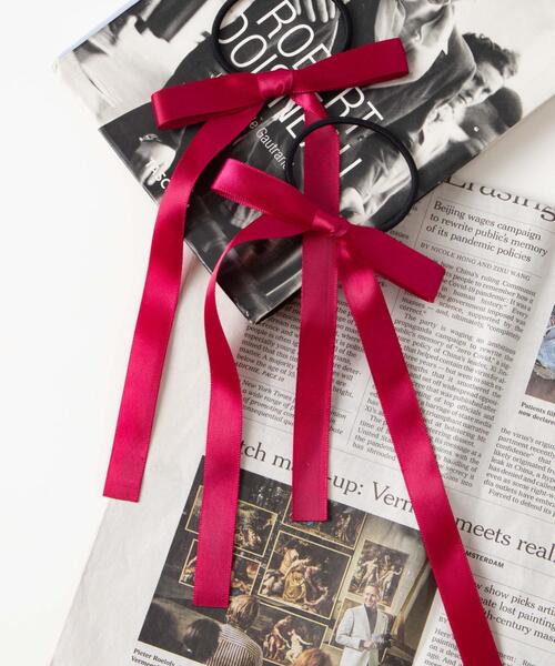 WEGO（ウィゴー）の「WEGO/【2点セット】ロングリボンゴム（ヘアゴム・レディース・ブラウン/ピンク/ブラック/ワイン/オフホワイト/サックスブルー/ブラック系その他/その他2/その他1/その他3/その他4/グレー系その他2/グリーン系その他2/レッド系その他2・FREE）」の9枚目の写真