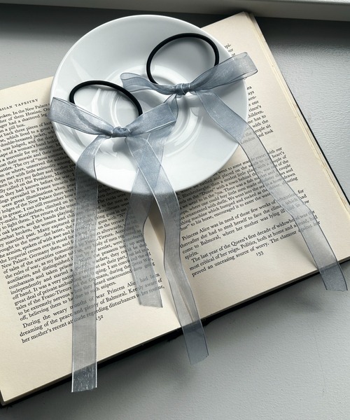 WEGO（ウィゴー）の「WEGO/【2点セット】ロングリボンゴム（ヘアゴム・レディース・ブラウン/ピンク/ブラック/ワイン/オフホワイト/サックスブルー/ブラック系その他/その他2/その他1/その他3/その他4/グレー系その他2/グリーン系その他2/レッド系その他2・FREE）」の13枚目の写真