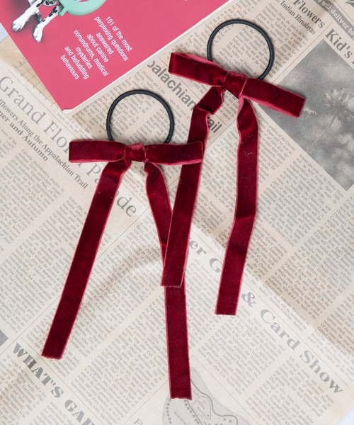 WEGO（ウィゴー）の「WEGO/【2点セット】ロングリボンゴム（ヘアゴム・レディース・ブラウン/ピンク/ブラック/ワイン/オフホワイト/サックスブルー/ブラック系その他/その他2/その他1/その他3/その他4/グレー系その他2/グリーン系その他2/レッド系その他2・FREE）」の14枚目の写真