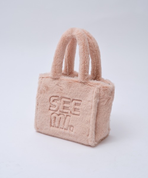 Seemi. byNICECLAUP（ シーミーバイナイスクラップ）の「【Seemi.】刺繍フェイクファートート（トートバッグ・レディース・アイボリー/パープル/ピンク・FREE）」の5枚目の写真