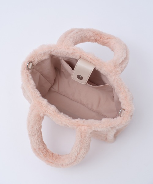 Seemi. byNICECLAUP（ シーミーバイナイスクラップ）の「【Seemi.】刺繍フェイクファートート（トートバッグ・レディース・アイボリー/パープル/ピンク・FREE）」の10枚目の写真