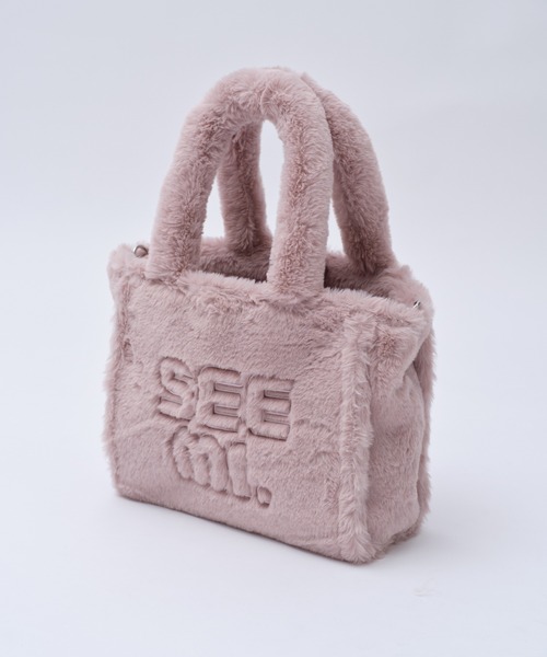 Seemi. byNICECLAUP（ シーミーバイナイスクラップ）の「【Seemi.】刺繍フェイクファートート（トートバッグ・レディース・アイボリー/パープル/ピンク・FREE）」の12枚目の写真