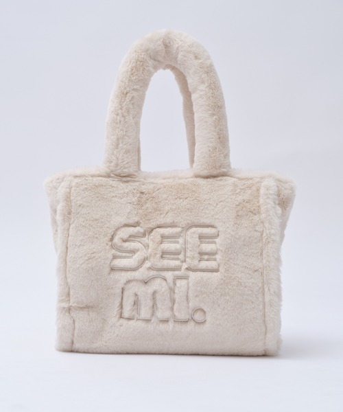 Seemi. byNICECLAUP（ シーミーバイナイスクラップ）の「【Seemi.】刺繍フェイクファートート（トートバッグ・レディース・アイボリー/パープル/ピンク・FREE）」の19枚目の写真