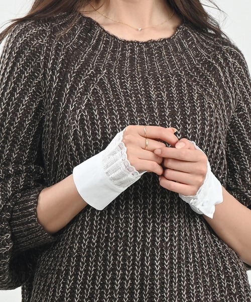 Felt-Maglietta(フェルトマリエッタ)の「フリルレース付け袖(アームカバー・レディース・ホワイト・FREE)」の9枚目の写真