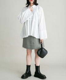 KBF | WIDEスリーブヘムギャザーブラウス(シャツ/ブラウス)