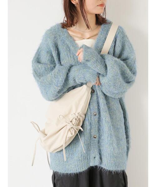 ehka sopo（エヘカソポ）の「メランジVネックカーディガン（カーディガン/ボレロ・レディース・パープル/グリーン/オレンジ/ラベンダー/モカ/イエロー・F）」の3枚目の写真