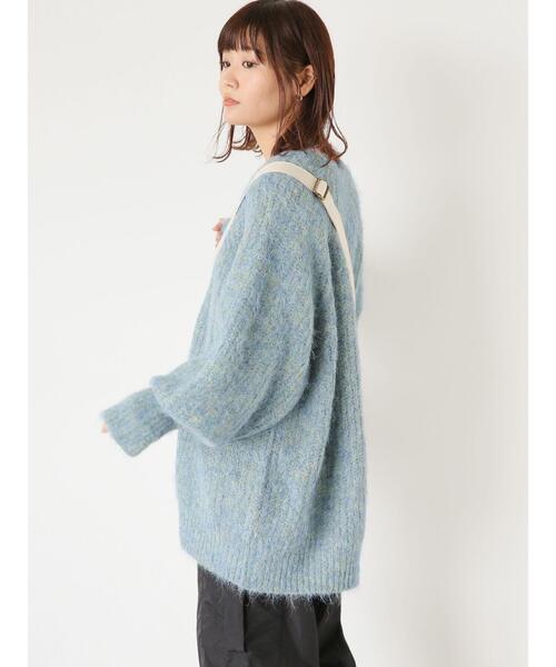 ehka sopo（エヘカソポ）の「メランジVネックカーディガン（カーディガン/ボレロ・レディース・パープル/グリーン/オレンジ/ラベンダー/モカ/イエロー・F）」の12枚目の写真