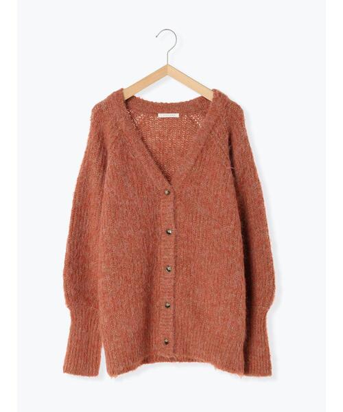 ehka sopo（エヘカソポ）の「メランジVネックカーディガン（カーディガン/ボレロ・レディース・パープル/グリーン/オレンジ/ラベンダー/モカ/イエロー・F）」の14枚目の写真