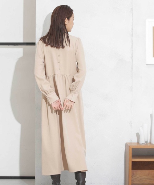 NANO universe（ナノユニバース）の「前後2wayウエストギャザーワンピース（ワンピース・レディース・オレンジ/ダークネイビー/ベージュ・FREE）」の5枚目の写真