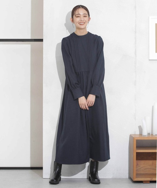 NANO universe（ナノユニバース）の「前後2wayウエストギャザーワンピース（ワンピース・レディース・オレンジ/ダークネイビー/ベージュ・FREE）」の18枚目の写真