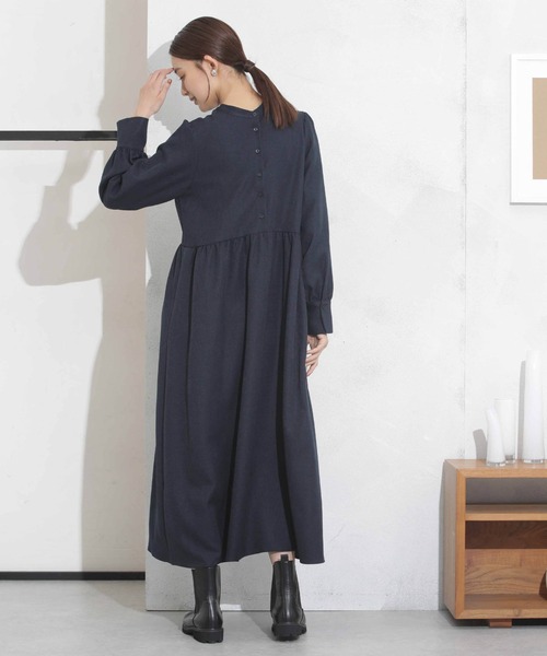 NANO universe（ナノユニバース）の「前後2wayウエストギャザーワンピース（ワンピース・レディース・オレンジ/ダークネイビー/ベージュ・FREE）」の21枚目の写真