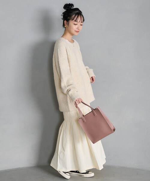 FREAK'S STORE（フリークスストア）の「ブークレ ラメ ニットプルオーバー（ニット/セーター・レディース・グレー/ブルーグリーン/オフホワイト/コーラルピンク・ﾌﾘ-）」の17枚目の写真