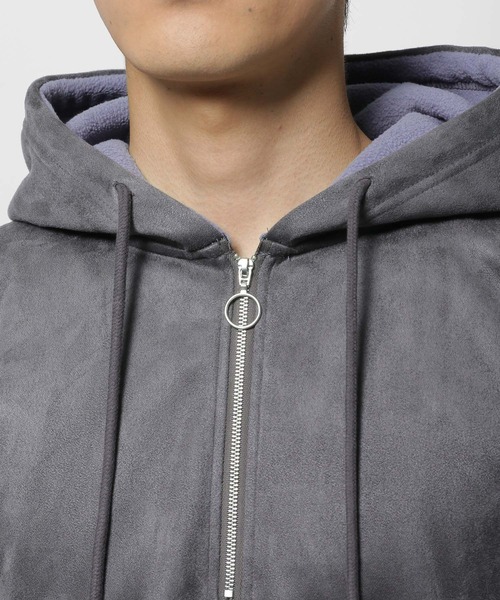 niko and...(ニコアンド)の「フェイクスウェードハーフジップパーカー(パーカー・メンズ・チャコール/ベージュ・MEDIUM/LARGE)」の10枚目の写真