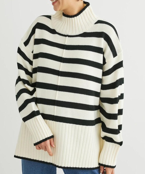 Green　Parks（グリーンパークス）の「洗える　バックスリットニットプルオーバー（ニット/セーター・レディース・アイボリー/その他7/ブラウン/チャコールグレー/イエロー/グリーン・FREE）」の6枚目の写真