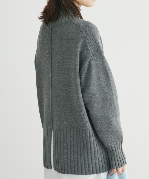 Green　Parks（グリーンパークス）の「洗える　バックスリットニットプルオーバー（ニット/セーター・レディース・アイボリー/その他7/ブラウン/チャコールグレー/イエロー/グリーン・FREE）」の3枚目の写真