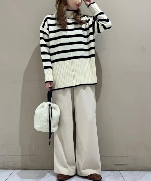 Green　Parks（グリーンパークス）の「洗える　バックスリットニットプルオーバー（ニット/セーター・レディース・アイボリー/その他7/ブラウン/チャコールグレー/イエロー/グリーン・FREE）」の8枚目の写真