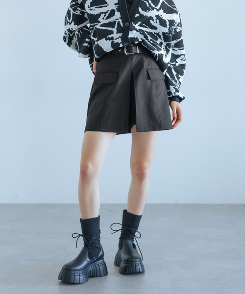 PAGEBOY（ページボーイ）の「レイヤードスカートショートパンツ（その他パンツ・レディース・ブラック/グレー・FREE）」の3枚目の写真