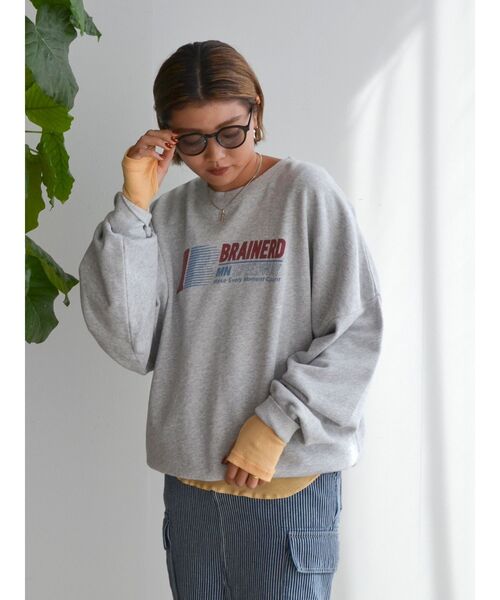 ungrid NCU ルーズシルエットロゴ スウェット　完売　チャコールグレー Ungrid（アングリッド）の「ロゴルーズスウェット（スウェット