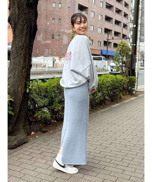 Ungrid アングリッド　スウェット　ルーズシルエットロゴスウェット　グレー Ungrid レディース メンズ トレーナー アングリッド UNISEX/ユニ