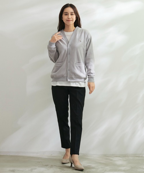 Arnold Palmer（アーノルドパーマー）の「シェア T/Rブークレ カーディガン + ロングTシャツ セット（カーディガン/ボレロ・レディース・グレー/チャコールグレー/グリーン/サックスブルー・L/LL/M/S/XS）」の5枚目の写真