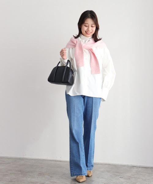 【新品未使用】アンレクレ BEATRICE トップス 絹 シルク混 Mサイズ ANDMARY】Ribbon silk knit tops