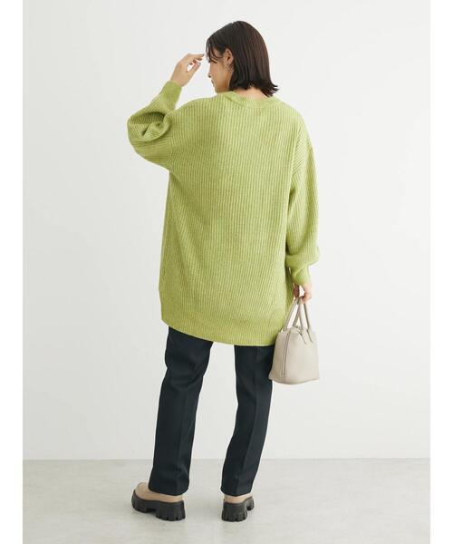 Green Parks(グリーンパークス)の「MIX畦ニットチュニック(チュニック・レディース・ベージュ/グリーン/グレー/パープル・FREE)」の12枚目の写真