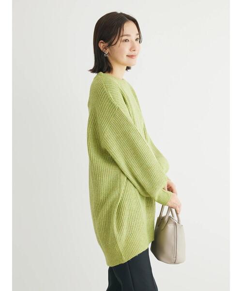 Green Parks(グリーンパークス)の「MIX畦ニットチュニック(チュニック・レディース・ベージュ/グリーン/グレー/パープル・FREE)」の14枚目の写真