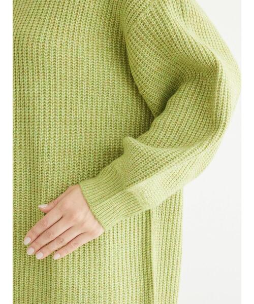 Green Parks(グリーンパークス)の「MIX畦ニットチュニック(チュニック・レディース・ベージュ/グリーン/グレー/パープル・FREE)」の17枚目の写真