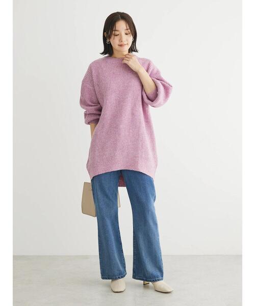 Green Parks(グリーンパークス)の「MIX畦ニットチュニック(チュニック・レディース・ベージュ/グリーン/グレー/パープル・FREE)」の19枚目の写真