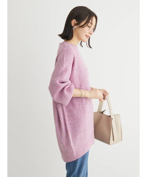 Green Parks(グリーンパークス)の「MIX畦ニットチュニック(チュニック・レディース・ベージュ/グリーン/グレー/パープル・FREE)」の22枚目の写真