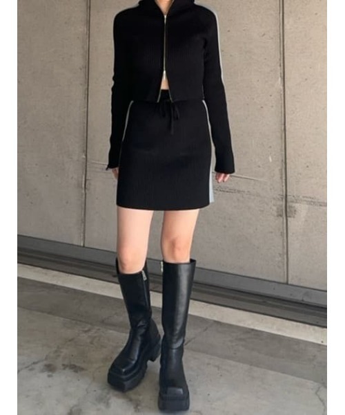 SLY（スライ）の「KNIT TRACK SIDE LINE S/SK ニット トラック サイド  