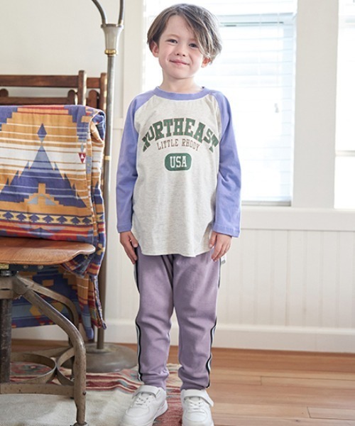 b・ROOM（ビールーム）の「【エニウェアシリーズ】サイドラインテーパードパンツ（その他パンツ・キッズ・モスグリーン/ベージュ/シルバーグレー/ダークパープル/ブラック/グレイッシュブルー・130cm/110cm/100cm/140cm/120cm）」の9枚目の写真